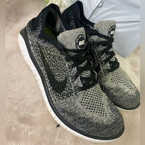 Nike Free Rn Flyknit 2018 White Black Womens Size 9.5